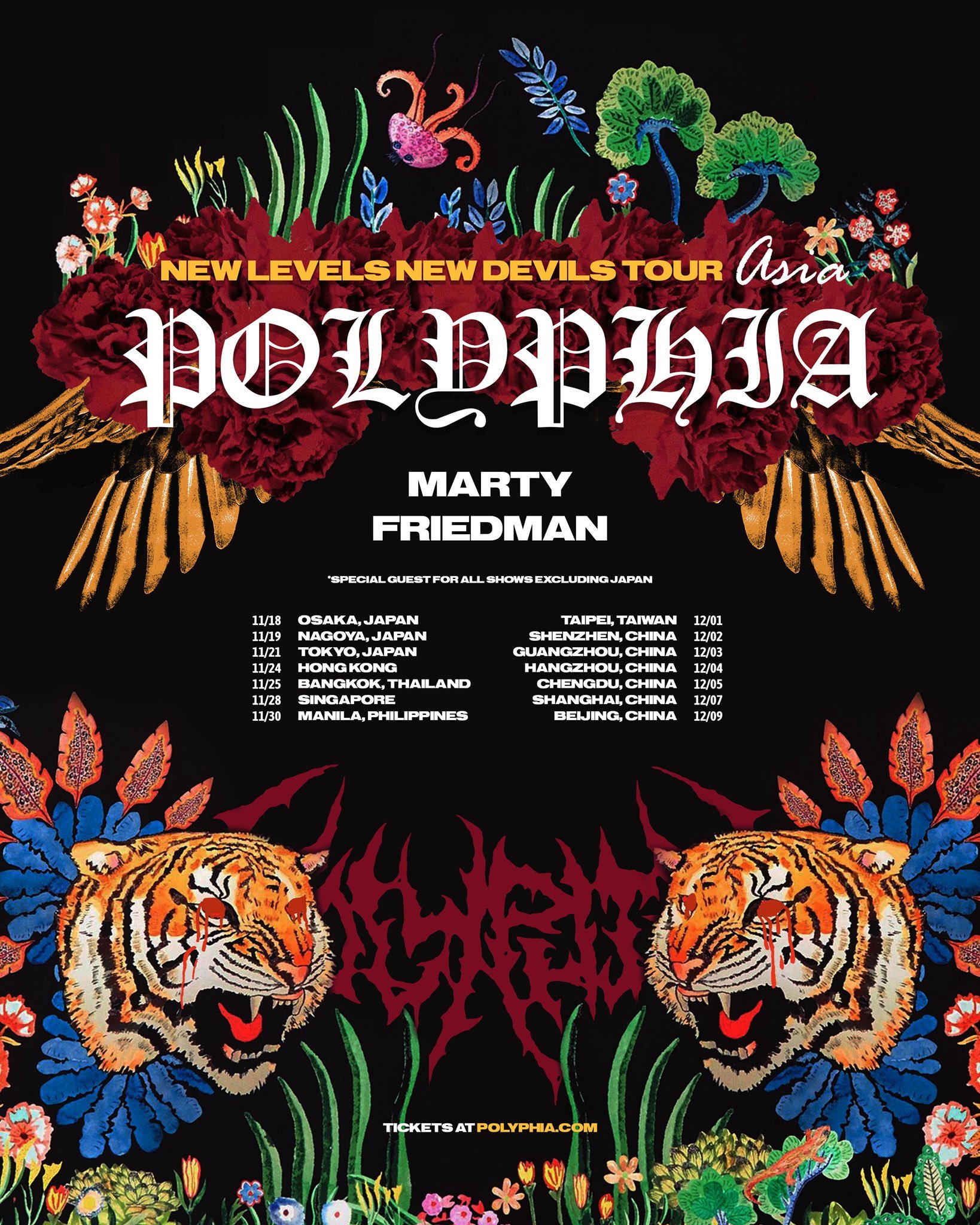 Polyphia & Marty Friedman announce Hong Kong, Bangkok, Singapore,