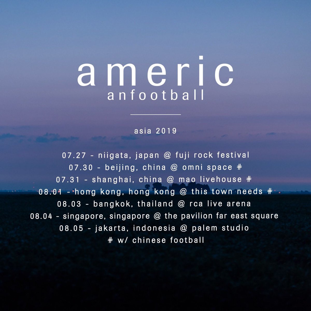 American Football announces tour dates for Japan, China, Hong Kong,