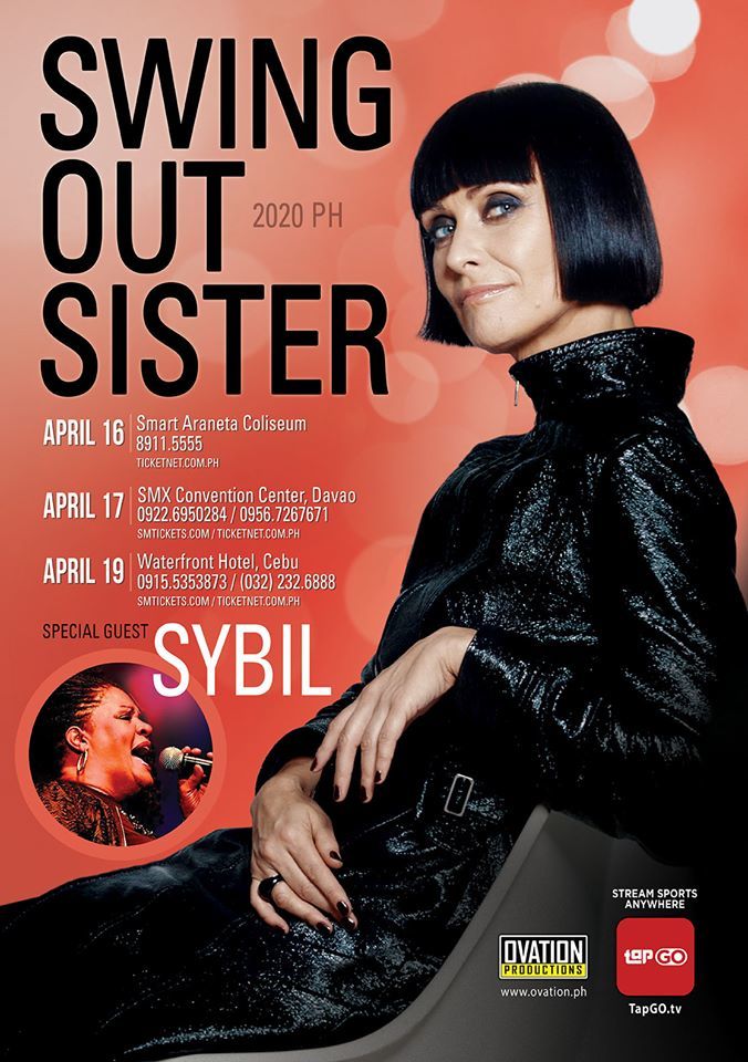 Swing Out Sister to perform in the Philippines Manila, Davao, Cebu