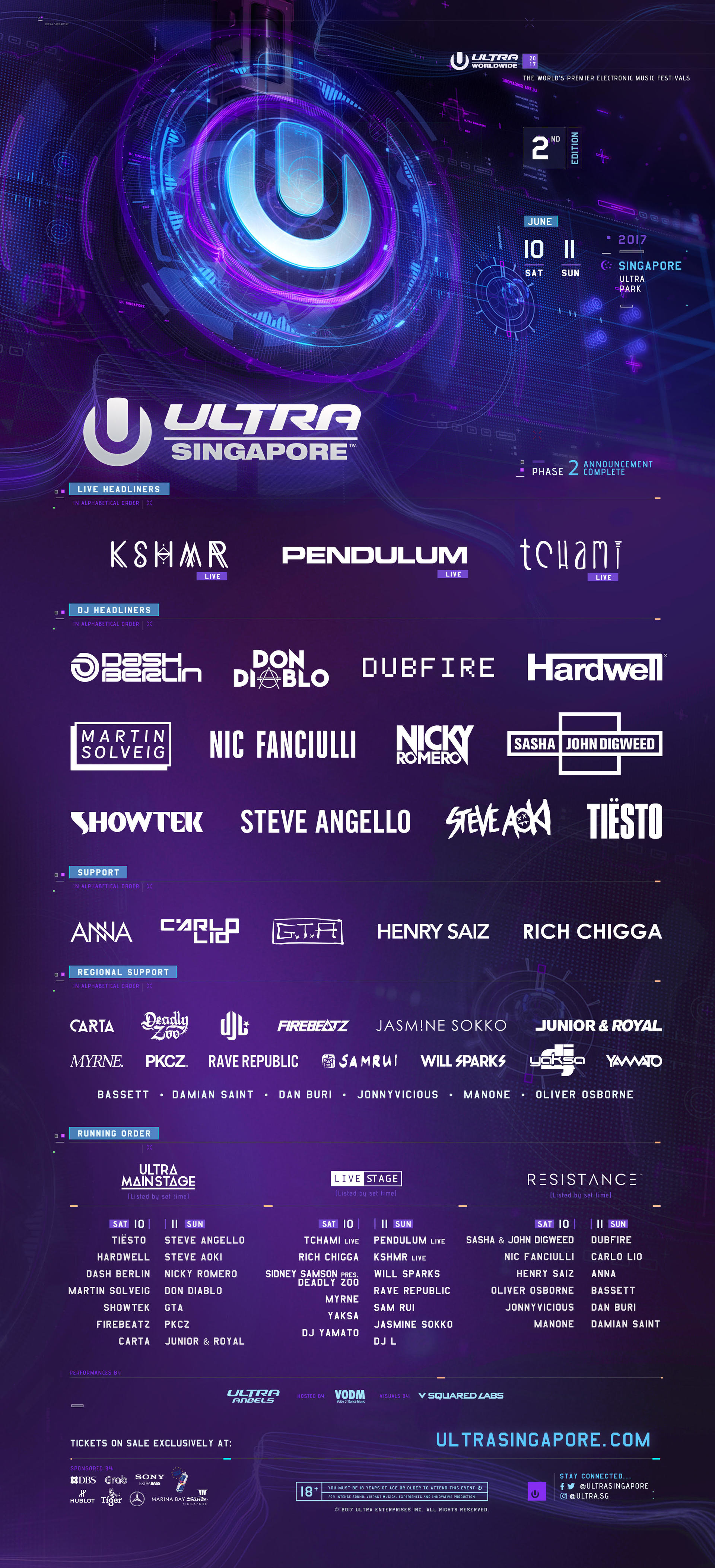 Ultra Singapore's Phase 2 Line-up Includes Rich Chigga, Myrne, Sam